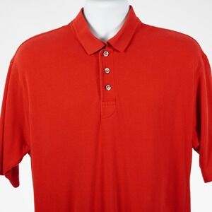 Tehama Mens Red Large Knit Cotton Glenfiddich Polo Shirt Short Sleeve L